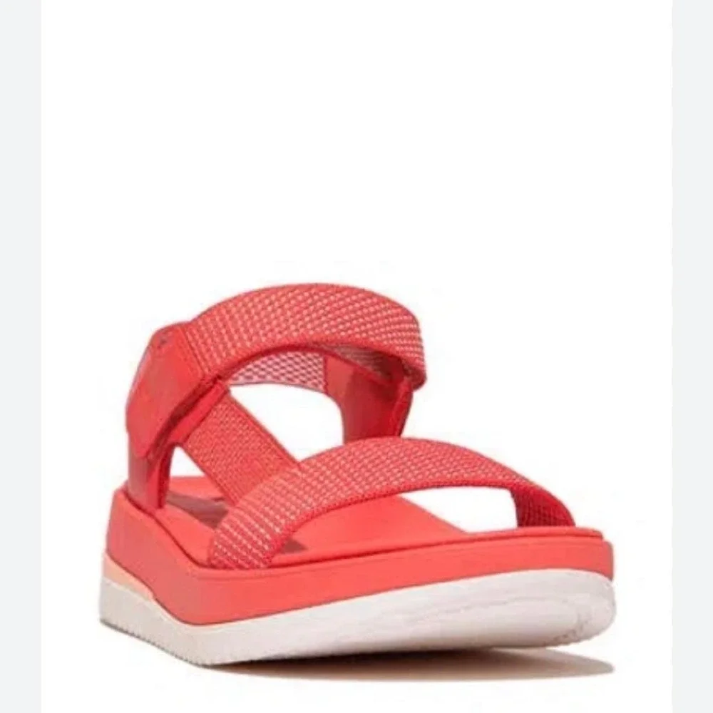 WOMEN'S SURFF TWO-TONE WEBBING OR LEATHER BACK-STRAP SANDALS